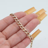 10k Yellow Diamond Cut Gold 8” Curb Bracelet