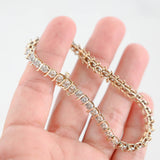 10K Yellow Gold Diamond Light Brown Tennis S-Link Bracelet 5.00Ctw