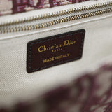 Authentic Christian Dior Oblique DiorAddict Flap Shoulder Bag Burgundy