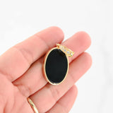 14k Yellow Gold Diamond Onyx and Opal Ring and Pendant Set