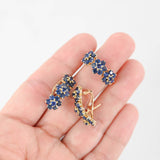 14K Yellow Gold Blue Sapphire Earrings And Ring Jewelry Set