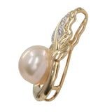 Ladies 14k Yellow Gold Pearl and Diamond Pendant