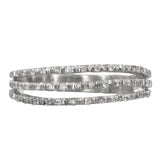 Ladies 14k White Gold Triple Channel Diamond Wedding Ring