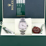 Rolex Datejust 26mm 179174 Stainless Steel Silver Diamond Dial Watch Box Papers