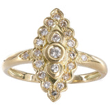 18K Yellow Gold Diamond Vintage Cocktail Ring