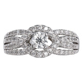 14K White Gold Diamond Cluster Ring