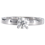 14k White Gold Solitaire Diamond Engagement Ring