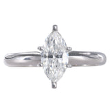 14K White Gold Marquise Cut Diamond Solitaire Engagement Ring. 1.00Ctw