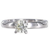 14k White Gold Solitaire Diamond Engagement Ring