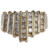 14K Yellow Gold Diamond Cluster Ring