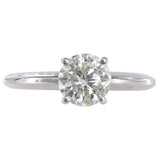 14k White Gold Solitaire Round Cut Diamond Engagement Ring 1.25Ctw