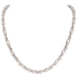 18K White Gold 132 Diamond Rolo Chain Sliding Bezel Set Necklace