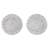 Aretes de diamantes naturales en racimo redondo de oro blanco de 14 quilates