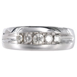 10k White Gold Diamond Wedding Band Ring