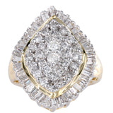 14K Two-Tone Gold Diamond Cluster Cocktail Ring