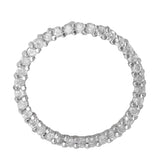 Colgante con dije circular de diamantes en plata de ley 925, 0,72 quilates