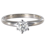 14K White Gold Diamond Solitaire Engagement Ring 0.50Ctw