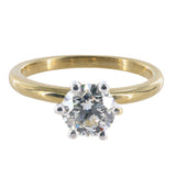 18k Yellow Gold Solitaire Diamond Ring