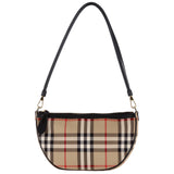 Authentic Burberry Vintage Check Calfskin Olympia Pouch Archive Beige