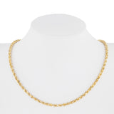 14k Yellow Gold Diamond-Cut Rope Link Long Chain 31.8g