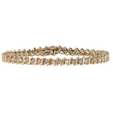 14K Yellow Gold Diamond S-Link Tennis Bracelet