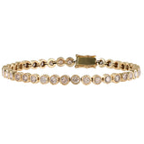 14K Yellow Gold Diamond Bezel Set Tennis Bracelet