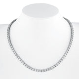 Collar de tenis graduado sin vuelta con diamantes en oro blanco de 14 quilates, 13,80 quilates