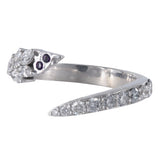 18k White Gold Amethyst and Diamond Open Cuff Ring