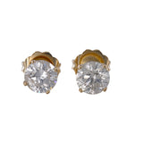 14k Yellow Gold Diamond Excelent Round Cut Stud Earrings 1.00Ctw