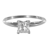 14k White Gold Diamond Princess-Cut Solitaire Engagement Ring