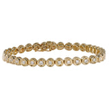 14K Yellow Gold Diamond Bezel Tennis Bracelet 1.44Ctw