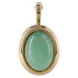 Colgante de jade verde de oro amarillo macizo de 14 quilates