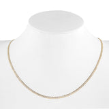 14K Two-Tone Gold Curb Link White Rhodium Diamond Cut Chain