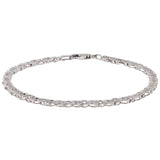 10K White Solid Gold Illusion Diamond Setting X Infinity Link Tennis Bracelet