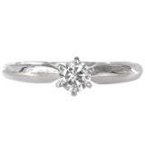 14k White Gold Solitaire Round Cut Diamond Engagement Ring in a petite size 4.75