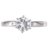 14K White Gold Round Cut Diamond Solitaire Engagement Ring 0.70Ctw