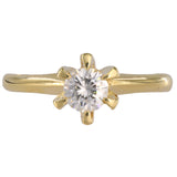 14k Solid Yellow Gold Solitaire Diamond Engagement Ring