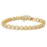 Pulsera de oro macizo amarillo de 10 k y diamantes de 0,80 CTW