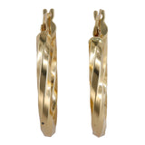 14K Yellow Gold Twisted Oval Hoop Earrings