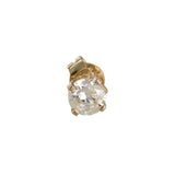 14K Yellow Solid Gold Diamond Single Stud