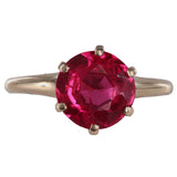 10K Yellow Gold Ruby Solitaire Cocktail Ring