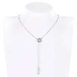 Collar Lariat De Diamantes En Oro Blanco De 18k