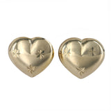 14k Yellow Gold Heart Shaped Stud Earrings