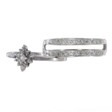 14k White Gold Diamond Wedding Ring with Enhancer