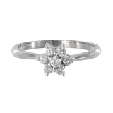 14K White Gold Diamond Floral Cluster Engagement Ring