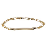 14K Yellow Gold Figaro ID Bracelet Perfect for Small Wrists or Kids