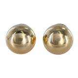 18K Yellow Gold Ball Studs With Diamond-Cut Bead Backing