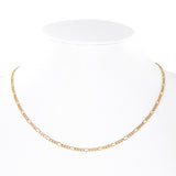 14K Yellow Gold Figaro Link Dainty Chain 2.7g