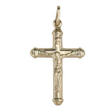 14K Yellow Gold Jesus Crucifix Cross Pendant 1.8g