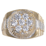 14K Two-Tone Gold Gent's Cubic Zirconia Presidential Ring